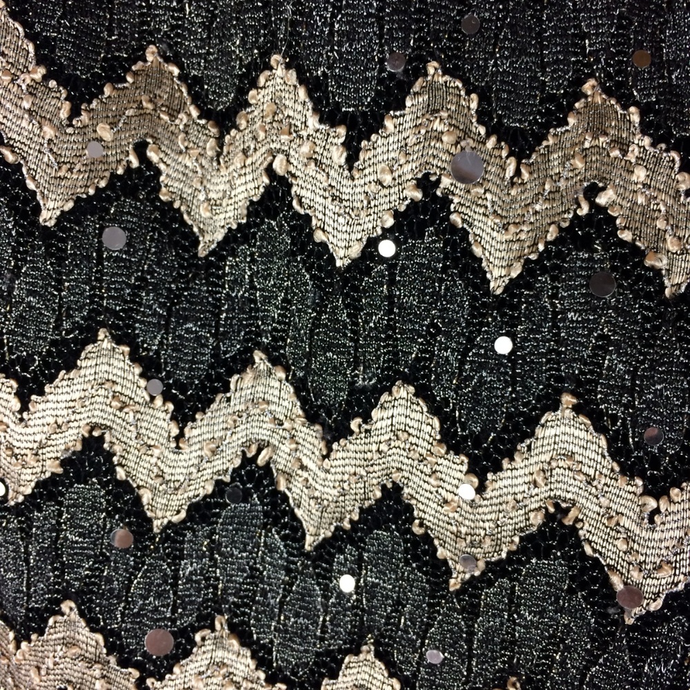 Bebop Chevron Pattern Sequin Shorts Sz M - Picture 3 of 5
